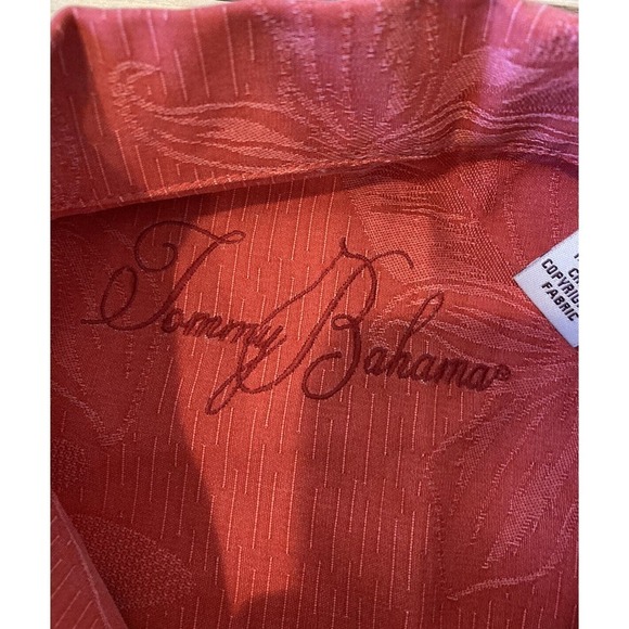 Tommy Bahama Button Up Silk Shirt Size Large Men’s Red Short Sleeve - Picture 3 of 7